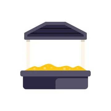 Sandbox with canopy protecting from sun, perfect for summer fun Stock Illustration