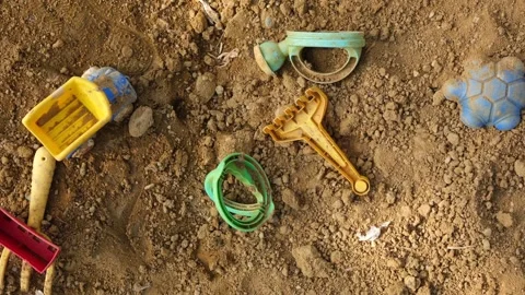 Sandbox with digging tools 動画素材 240100121