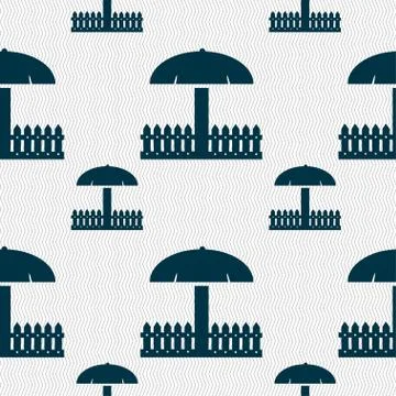 Sandbox icon sign. Seamless pattern with geometric texture. Vector Stock Illustration