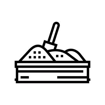 Sandbox kindergarten line icon vector illustration Ilustración de archivo