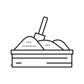 Sandbox kindergarten line icon vector illustration Ilustración de archivo