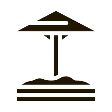 Sandbox with protective umbrella icon Vector Glyph Illustration Stock Illustration