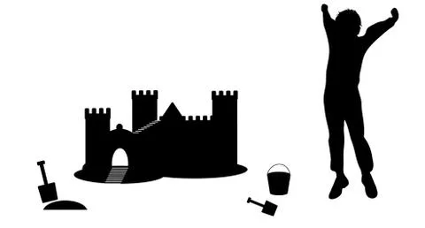 Sandcastele boy Stock Illustration