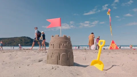 Sandcastle on the Beach Stock Footage 126728514