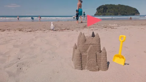 Sandcastle on the Beach 動画素材 126728705