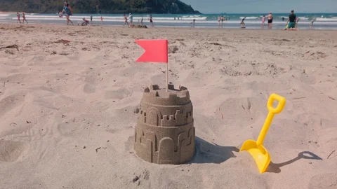 Sandcastle on the Beach Stock Footage 126729265