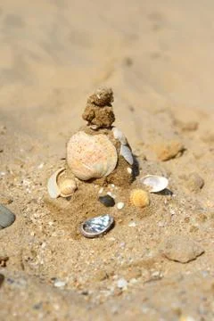Sandcastle on the beach Фото