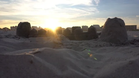 Sandcastle with Lense Flare Stock Footage 98909542