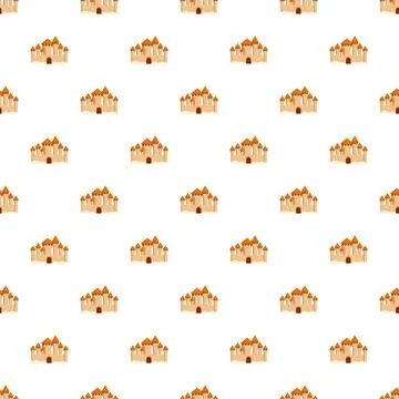 Sandcastle pattern creating a continuous background design Stock Illustration