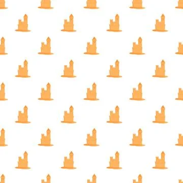 Sandcastle pattern creating a repeating summer beach background Stock Illustration