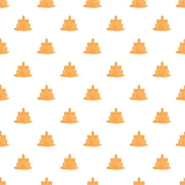 Sandcastle pattern creating sandy summer holiday background Stock Illustration
