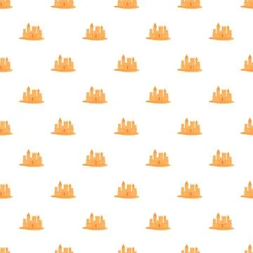 Sandcastle pattern creating seamless beach and summer background Stock Illustration