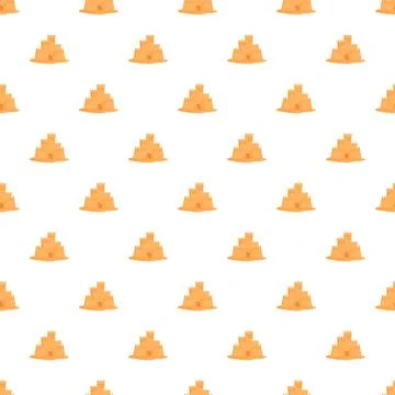 Sandcastle pattern creating seamless beach summer background Stock Illustration
