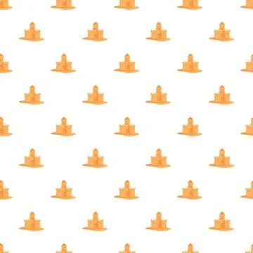 Sandcastle pattern creating a summer beach background Stock Illustration