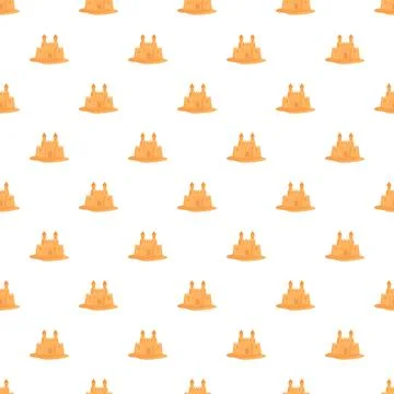 Sandcastle pattern creating a summer beach background Stock Illustration