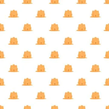 Sandcastle pattern creating a summer beach concept background Stock Illustration