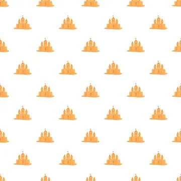 Sandcastle pattern creating a summer holiday concept Stock Illustration