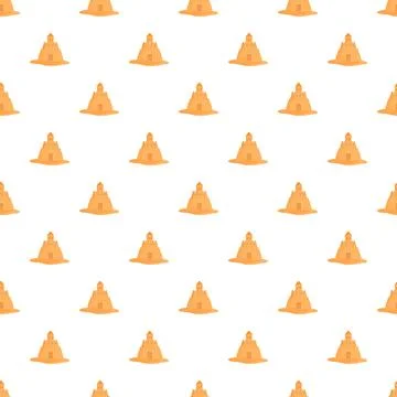 Sandcastle pattern repeated forming a seamless background Illustrazione stock