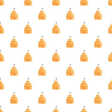 Sandcastle pattern repeating for summer vacation design Illustrazione stock
