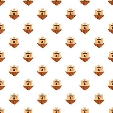 Sandcastle pattern repeating on white background 스톡 일러스트