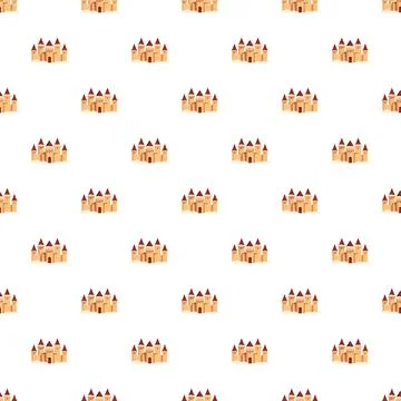 Sandcastle seamless pattern representing summer and vacation fun Stock Illustration