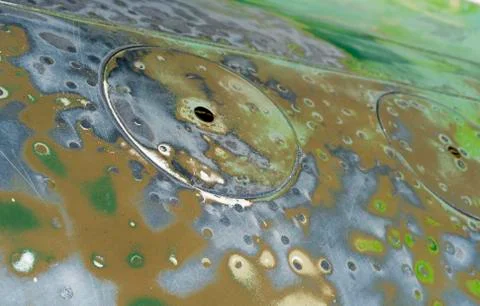 Sanded steel surface with rivets Stock Photos