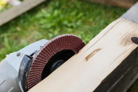 Sander for processing wood surfaces Stock Photos