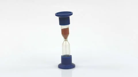 Sandglass isolated on white background. Time is running. Hourglass with falling Stock Footage 201382979