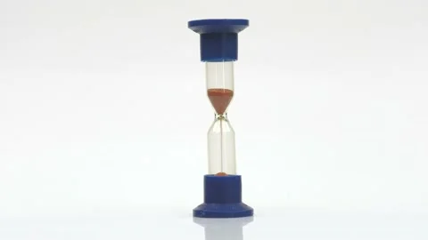 Sandglass isolated on white background. Time is running. Hourglass with falling Stock Footage 201383252