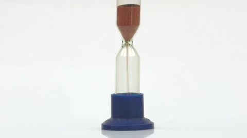 Sandglass isolated on white background. Time is running. Hourglass with falling Stock Footage 201384192
