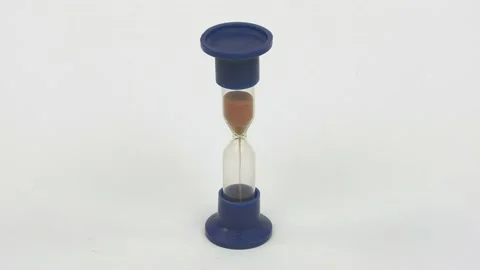 Sandglass isolated on white background. Time is running. Hourglass with falling Stock Footage 201384202