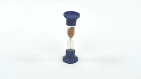 Sandglass isolated on white background. Time is running. Hourglass with falling Stock Footage 201384212