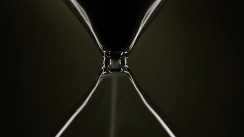 Sandglass With Light Reflection Sand Movement Studio Shot Short Life The Stock-Footage 127460016