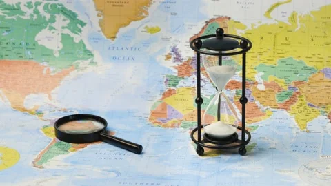 Sandglass is on the map Stock Footage 151114874