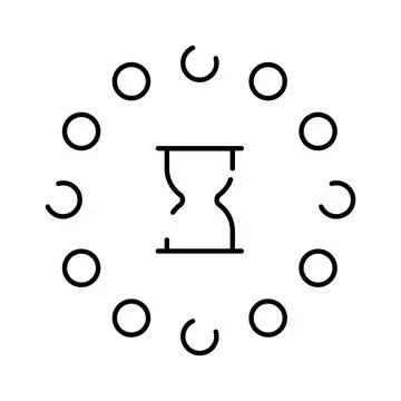 Sandglass time passing icon with loading indication Stock Illustration