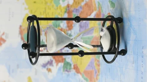 Sandglass is on the world map. Stock Footage 151114957