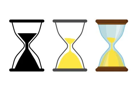 Sandglasses clock icons set in flat style. Vector stock illustration. 스톡 일러스트
