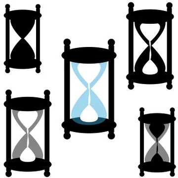 Sandglasses on white background Stock Illustration