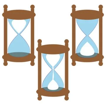 Sandglasses on white background Stock Illustration