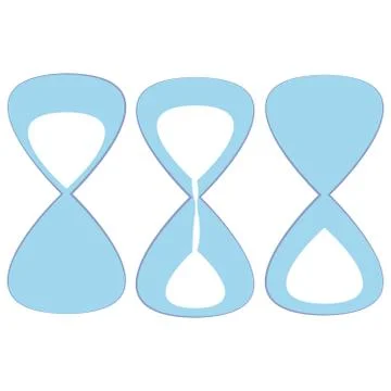 Sandglasseson white background Stock Illustration