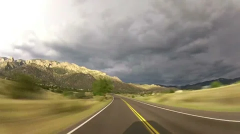 Sandia Mountain time-lapse drive, New Mexico Stock Footage 33803585
