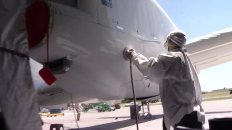 Sanding Aircraft 스톡 동영상 47753617