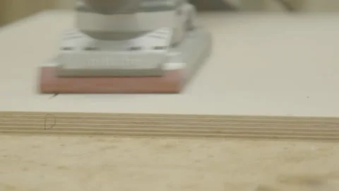 Sanding flat wooden surface Stock Footage 163413986