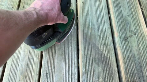 Sanding a Patio Video stock 150385333