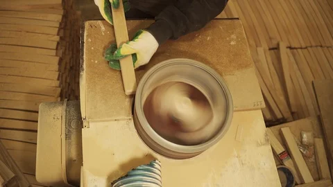Sanding wood Stock Footage 128369549