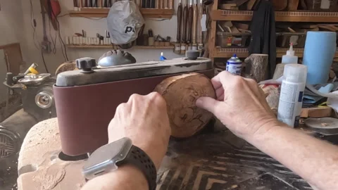 Sanding wood oscillating tool 9 Stock-Footage 331122175