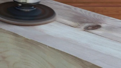 Sanding wood wit angle grinder 스톡 동영상 78865236