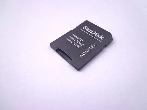 Sandisk micro sd adapter on a white background Foto stock