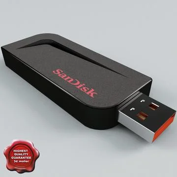 Sandisk Slice USB Flash Drive 3D Model