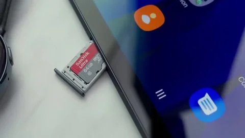 SanDisk Ultra 64GB Micro Sd Secure Digital Card Stock Footage 145355639